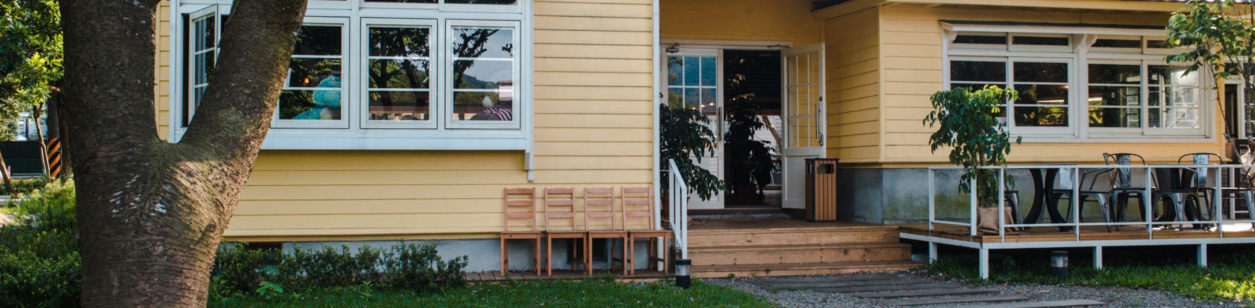 Refreshed home exterior with new siding and door
